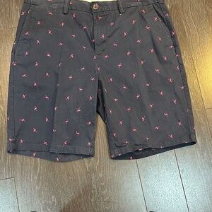Old Navy Dark Blue Shorts with Pink Flamingo Print
